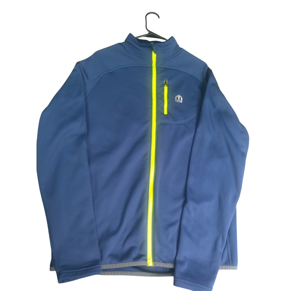 Mico Sport Made in Italy Men's XXL Full Zip Jacket Blue Neon Yellow Athletic